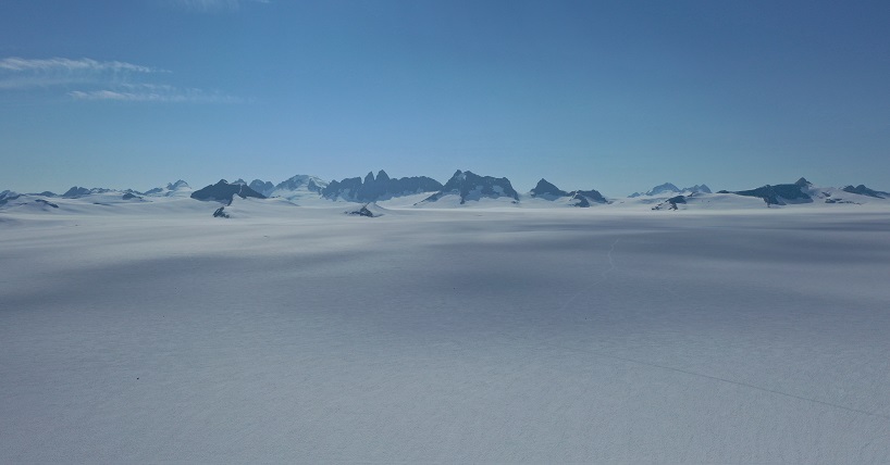 Taku Glacier and the flat plateau area of Juneau Icefield, Alaska